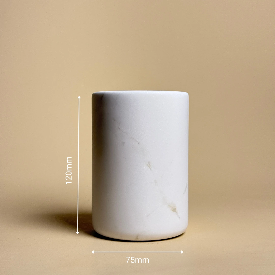 undefined Schéma Pot à poser rond, marbre véritable blanc, Petra