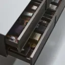 Ensemble meuble bous, vasque solid surface, 160x55 miroir led 160x40 et rangement complémentaire 95x120, Mimax