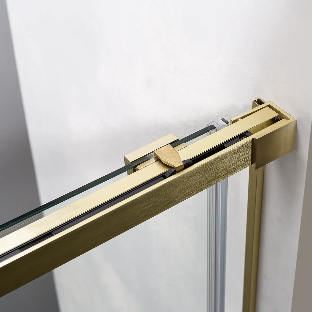 Porte de douche coulissante, softclose, 95 à 180 cm, Doré brossé, Porta