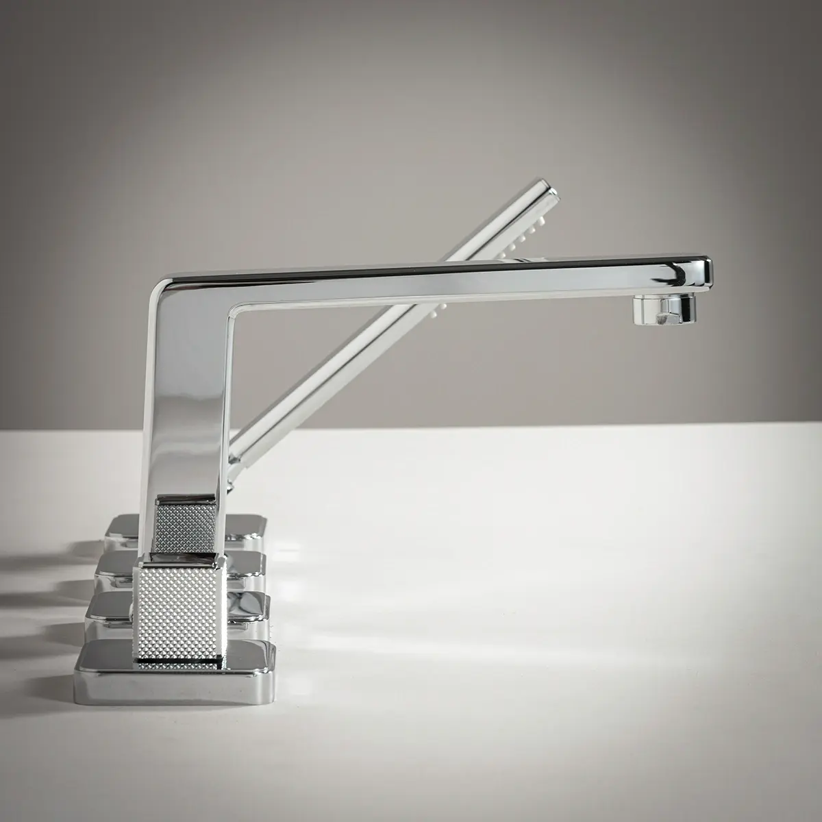 Robinet mitigeur de bain de plage, manette cannelée, Chromé, Star    