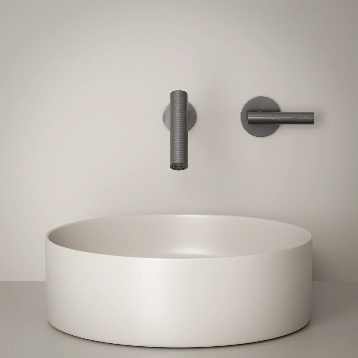 Mitigeur lavabo encastré, Gun métal, Honfleur