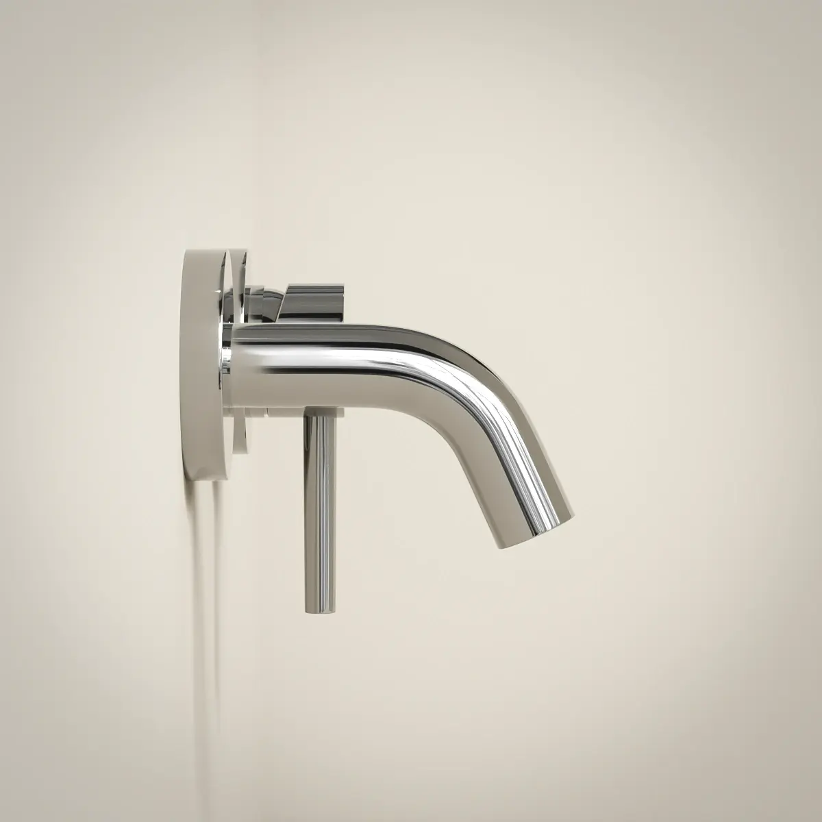 Mitigeur lave main mural chromé, bec 10 cm, Châtelet III 