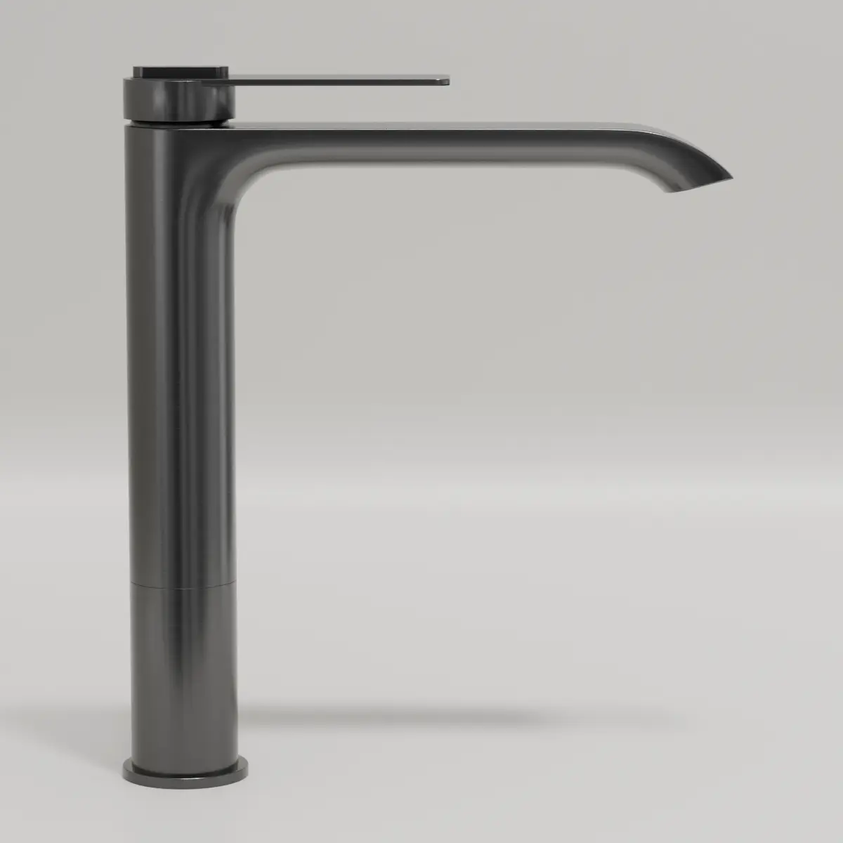Robinet mitigeur lavabo surélevé, gun métal, Carbone 