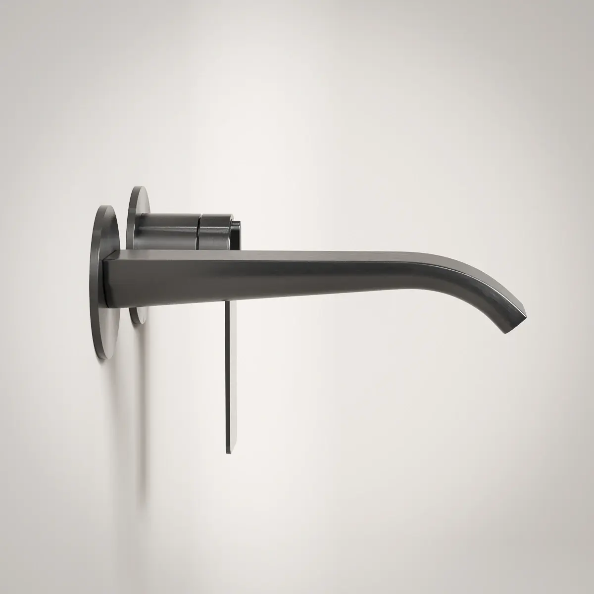 Robinet mitigeur lavabo encastré, gun métal, Carbone  