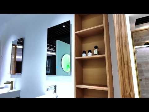 Ensemble meuble bleu nuit mat avec vasque 50x35cm et miroir LED – Piccolo