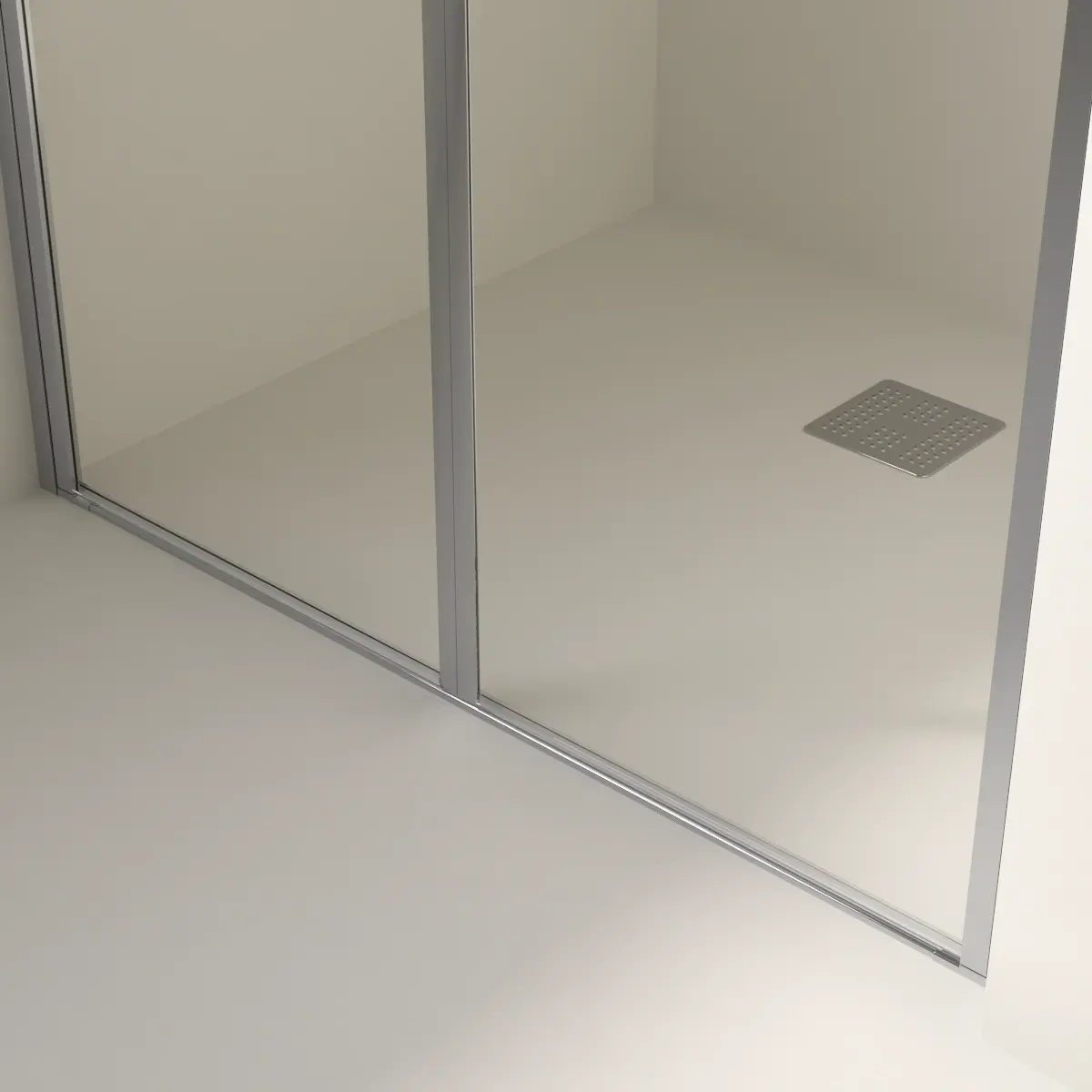 Porte de douche saloon, Sur-mesure de 58 à 95,5 cm, Chrome, Regia