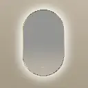 Miroir 50x80 avec éclairage led, anti-buée, bord fin doré brossé, Oblong .webp