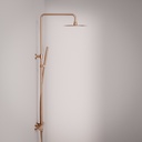 Colonne de douche avec mitigeur thermostatique, Ø25cm, doré rose brossé, Châtelet