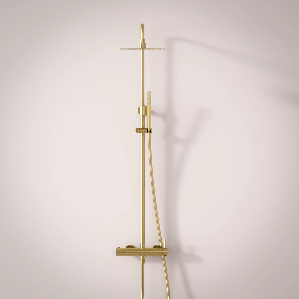 Colonne de douche mitigeur, Ø25cm, inox doré brossé, Châtelet III