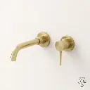 Robinet mitigeur lavabo mural encastré doré brossé, Châtelet (2).webp