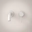 Robinet mitigeur lavabo encastré en inox blanc mat, Châtelet III (1).webp