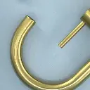 Robinet mitigeur lavabo col de cygne doré brossé, Châtelet.webp