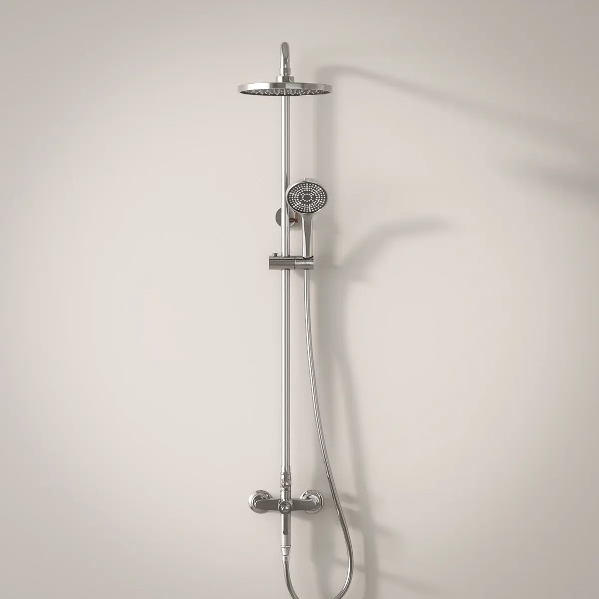 Colonne de douche et bain douche cannelée, Chrome, César 1