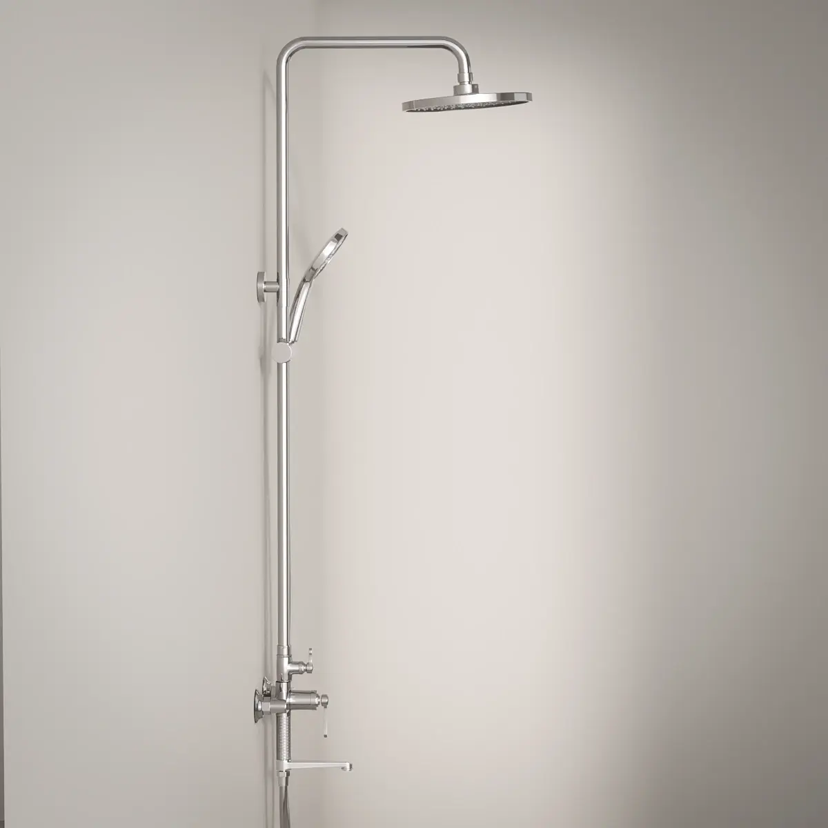 Colonne de douche et bain douche cannelée, Chrome, César 1