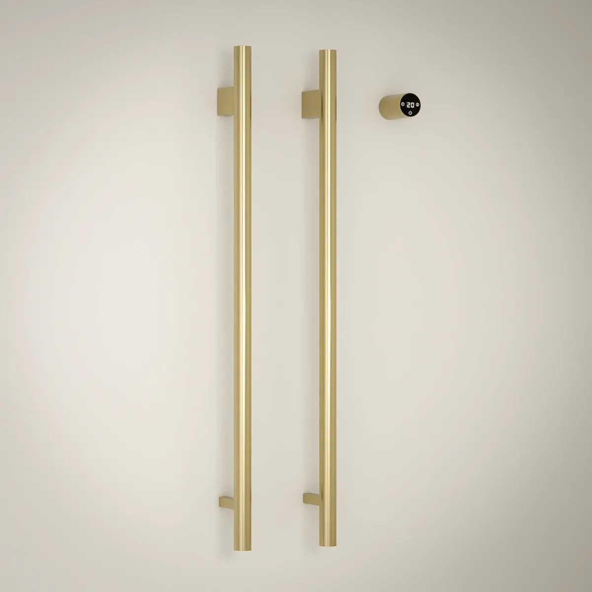 Sèche-serviettes mural électrique 45W finition doré brossé Ondia