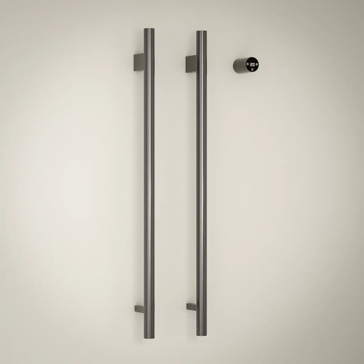 Sèche-serviettes électrique vertical 45W finition gun métal Ondia