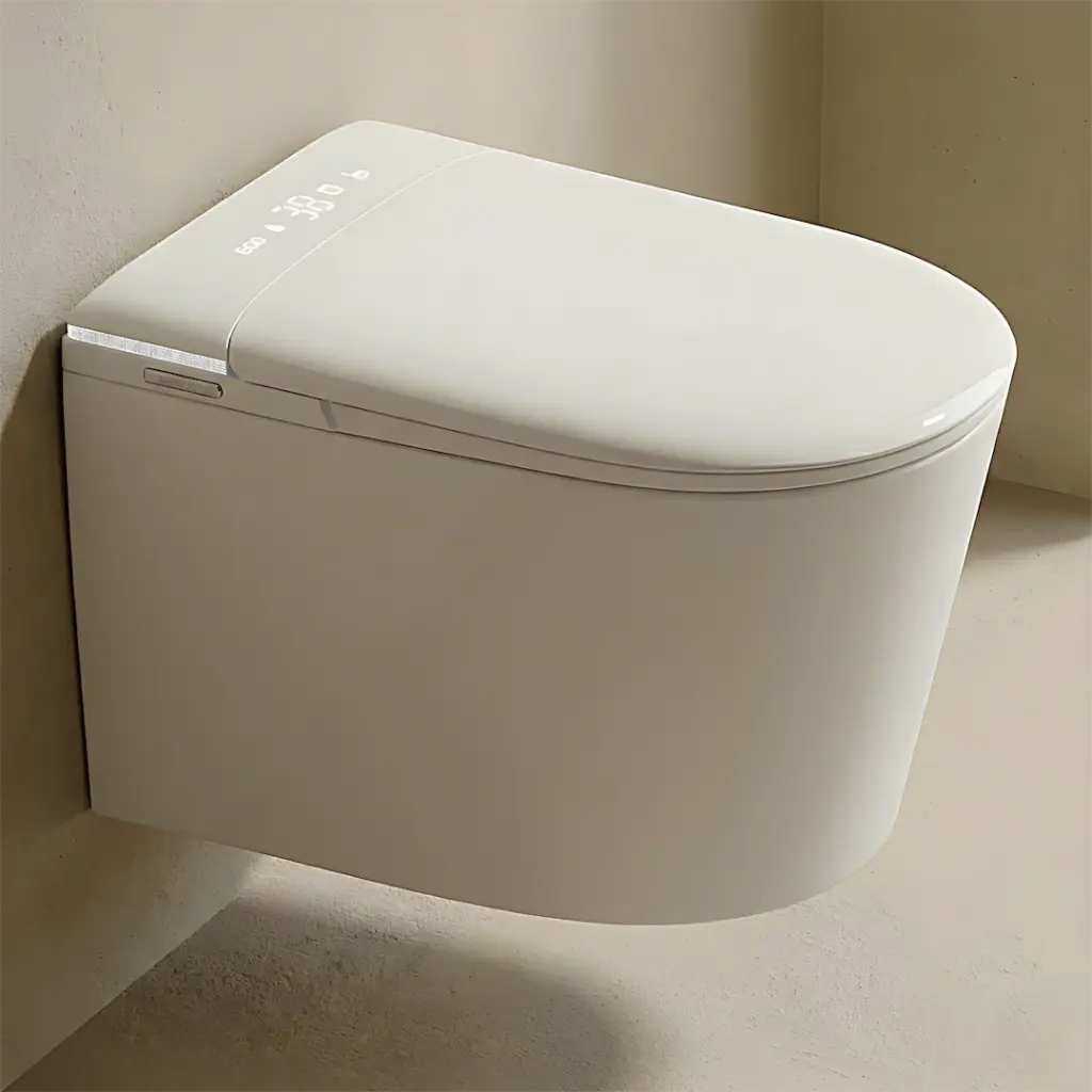 WC suspendu japonais blanc, avec bâti support, Lodge.webp