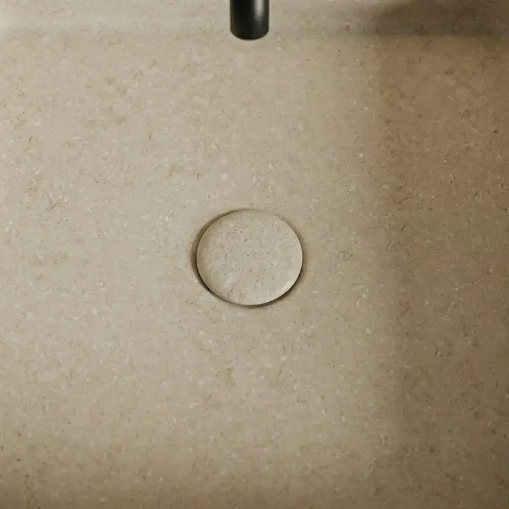 Vasque béton carrée, 39x39 cm, terrazzo beige SW
