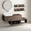 Ensemble meuble salle de bains 120 cm + caisson rangement et tablettes, Britannia, Step (1).webp