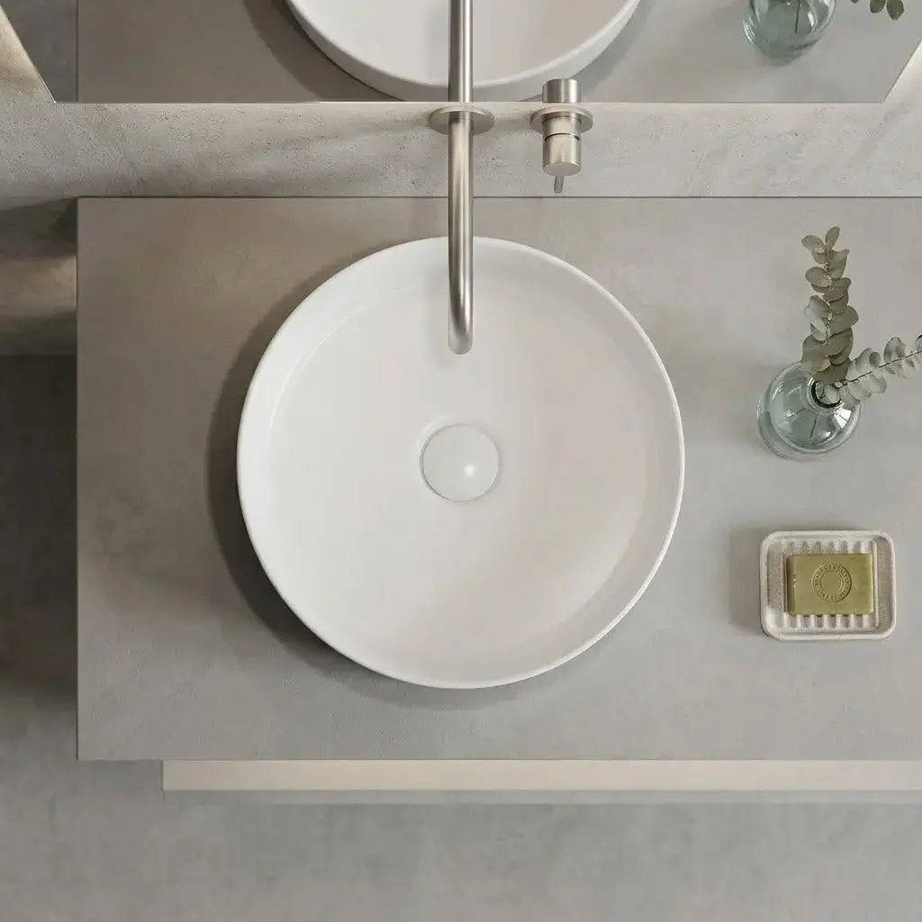 Vasque à poser, 35.2x11.2 cm, Blanc mat, Art