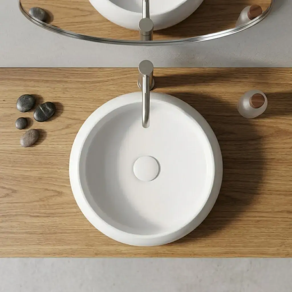 Vasque à poser, 41,5x12 cm, Blanc mat, Stella