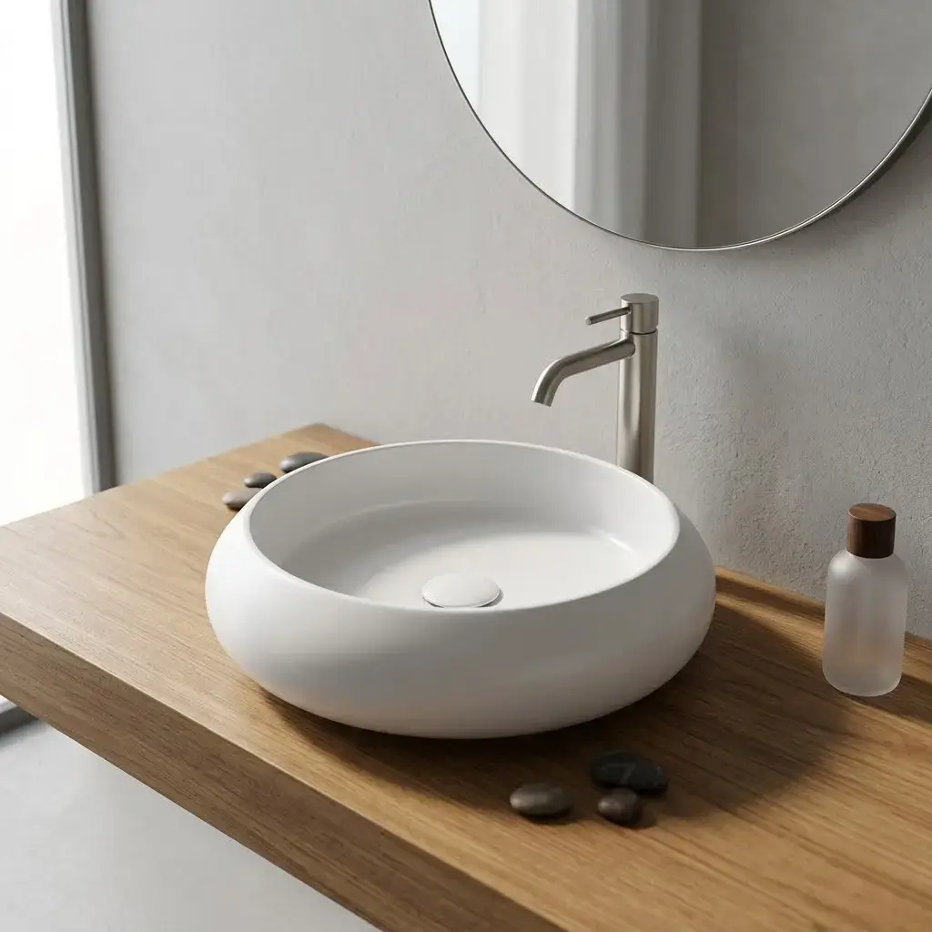 Vasque à poser, 41,5x12 cm, Blanc mat, Stella