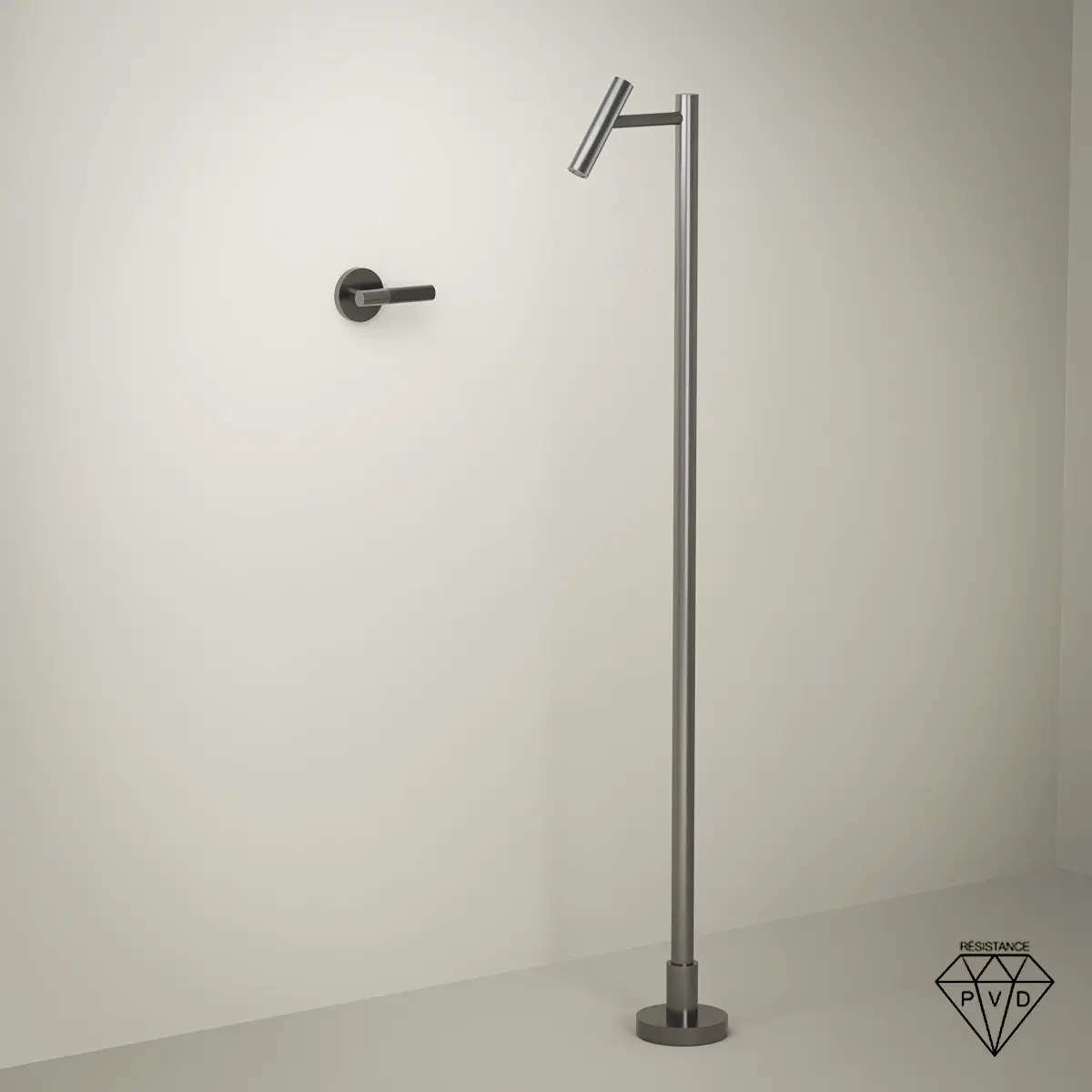 Mitigeur lavabo encastré avec bec au sol finition gun métal Honfleur 1