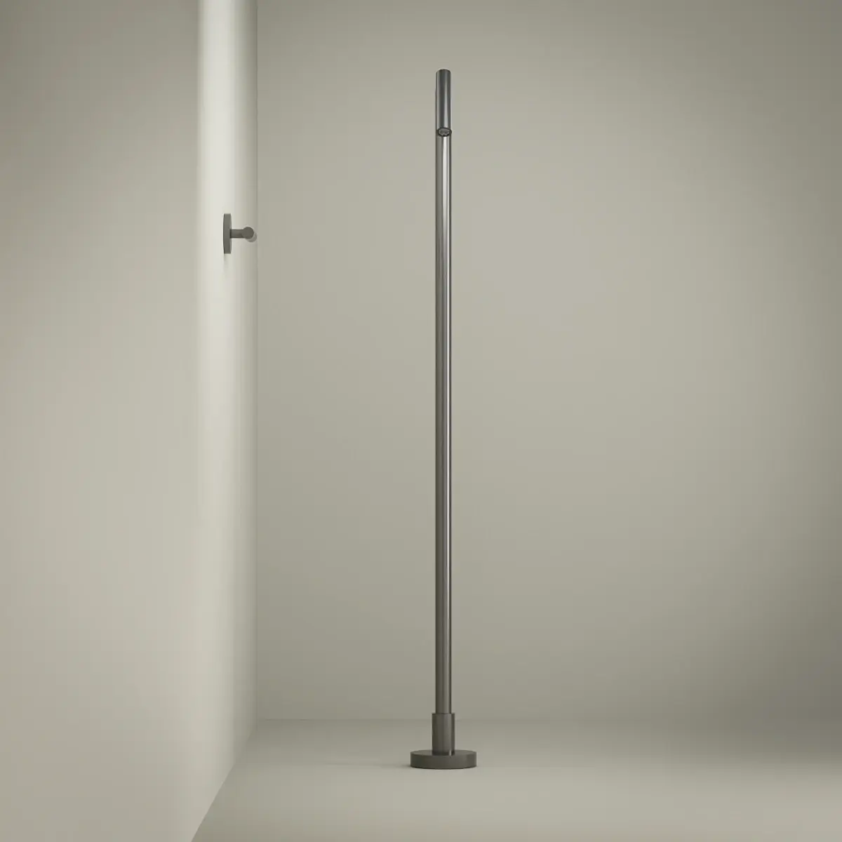 Set mitigeur lavabo encastré avec bec au sol, gun métal, Honfleur 1  