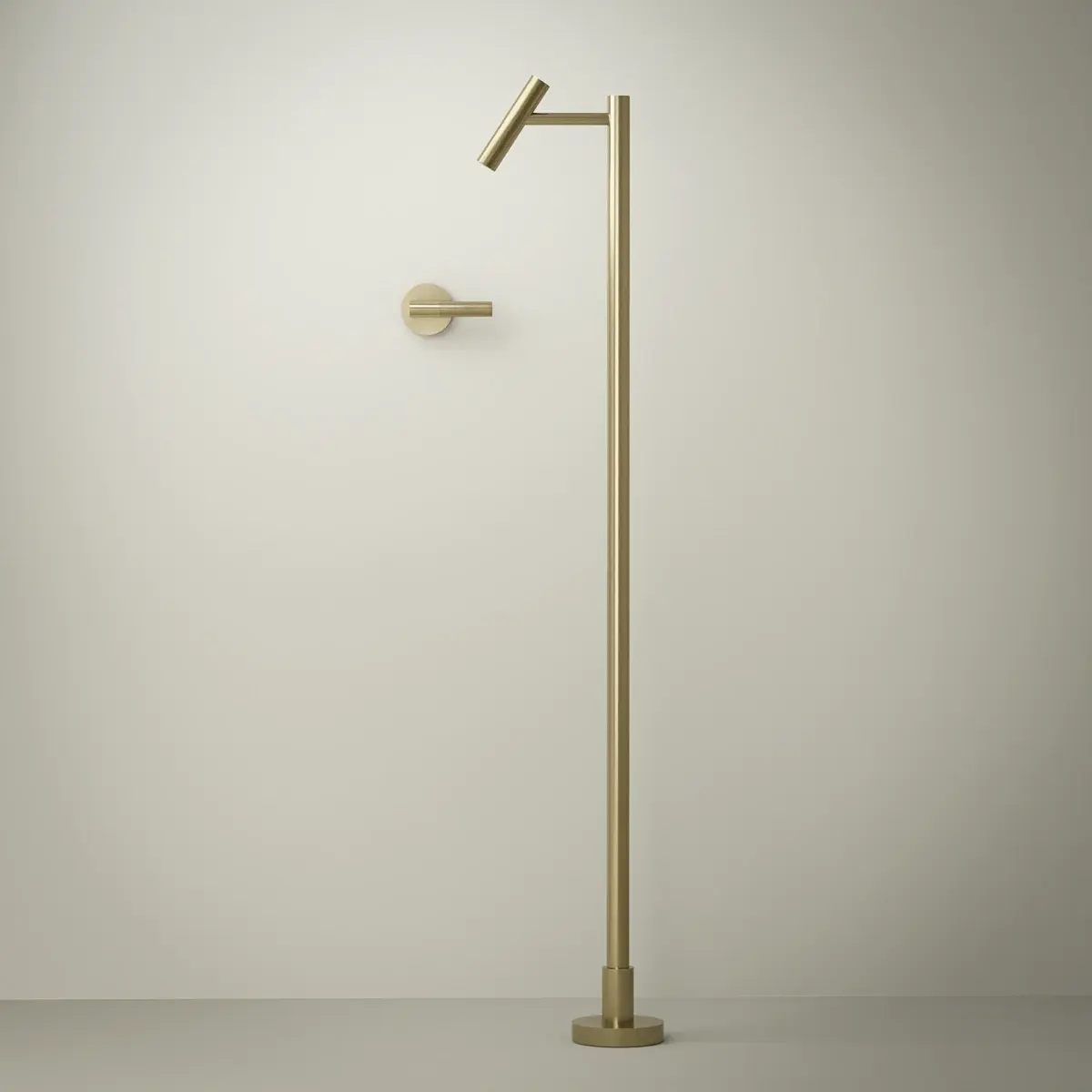 Set mitigeur lavabo encastré avec bec au sol, doré brossé, Honfleur 1 