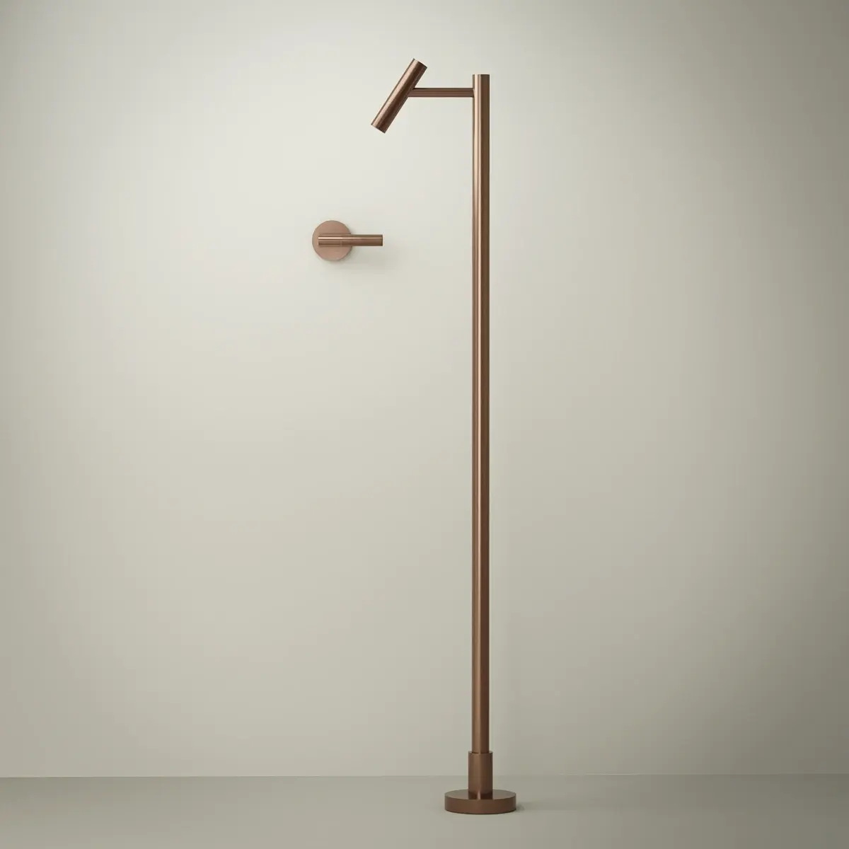 Set mitigeur lavabo encastré avec bec au sol, doré rose brossé, Honfleur 1   