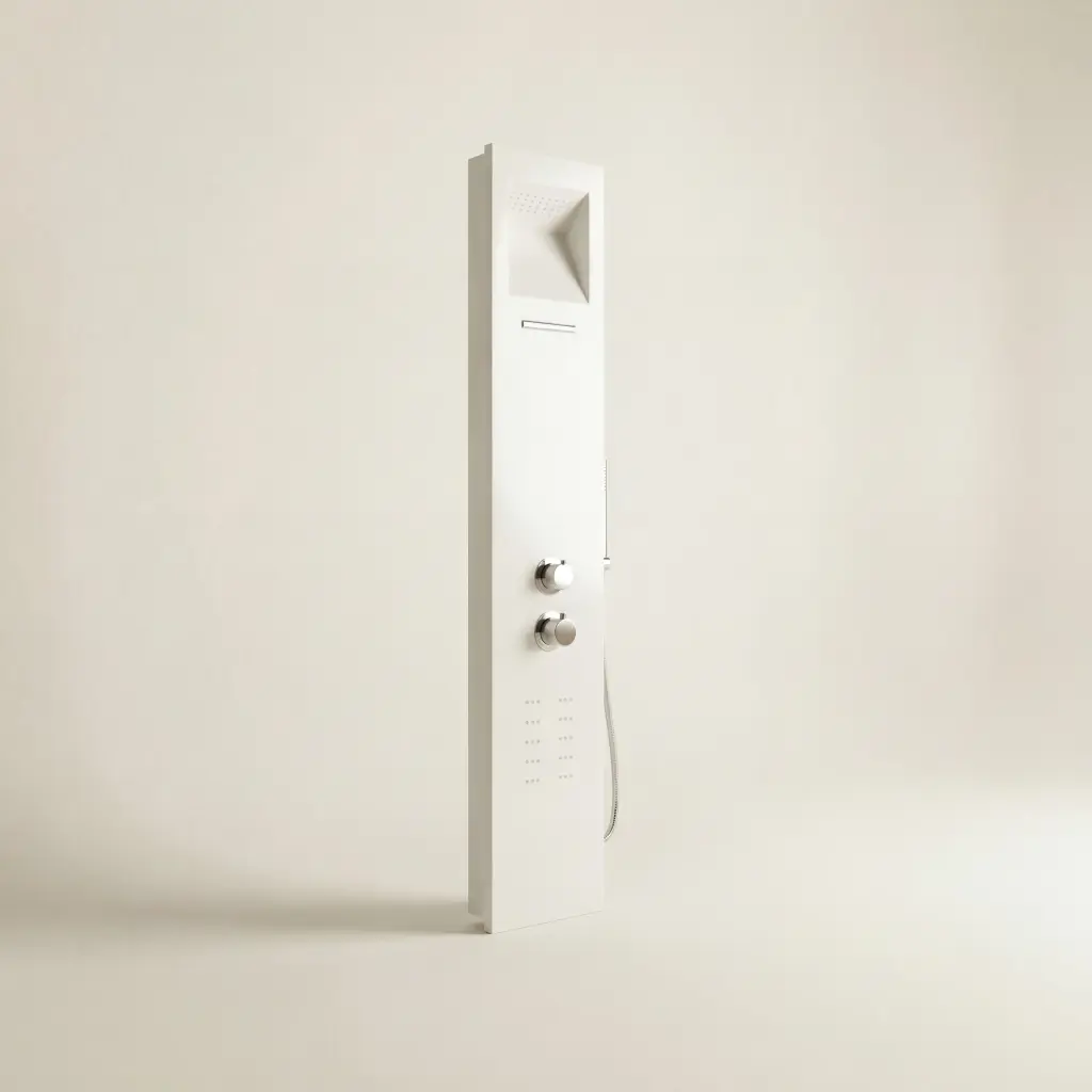 Panneau de douche hydromassant, Solid Surface, 140cm, Plano