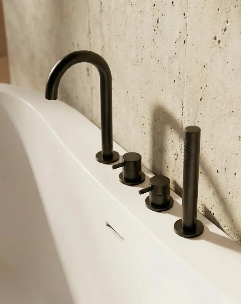 Baignoire îlot ovale avec plage, 170x80cm, acrylique blanc mat, Lou (2).webp