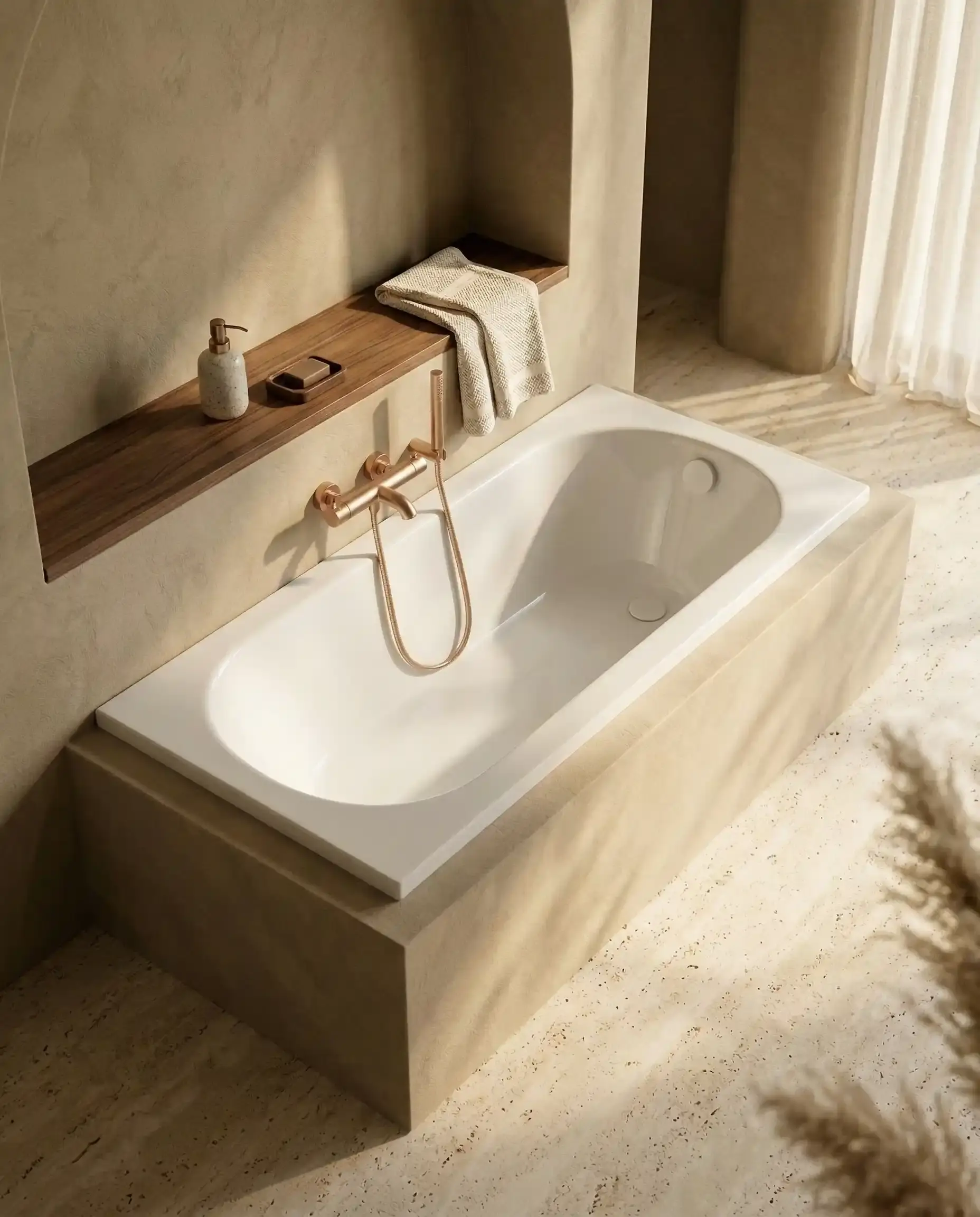 Baignoire Encastrable, 150 à 160 cm x 70, Acrylique, Brillant + pieds, Oz