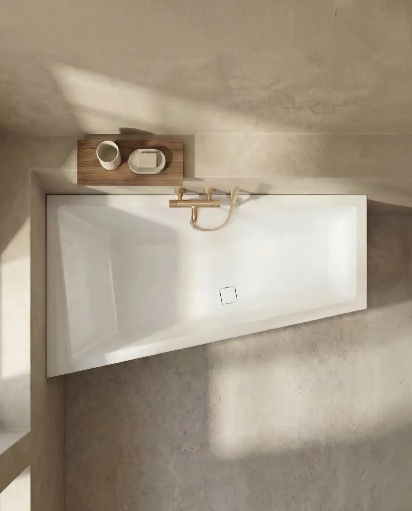 Baignoire asymétrique Cavallo, 160x90 cm, acrylique, version gauche.webp