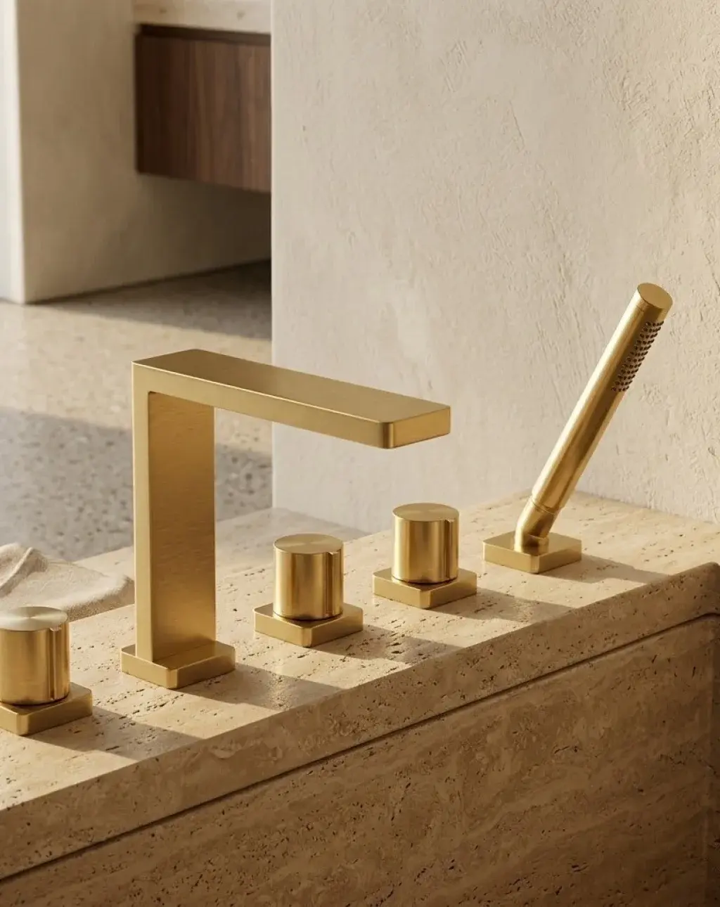 Robinet mélangeur bain-douche de plage doré, Carrousel