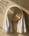 Sèche serviette électrique rond, diamètre 21cm, doré brossé, Disc (4).webp