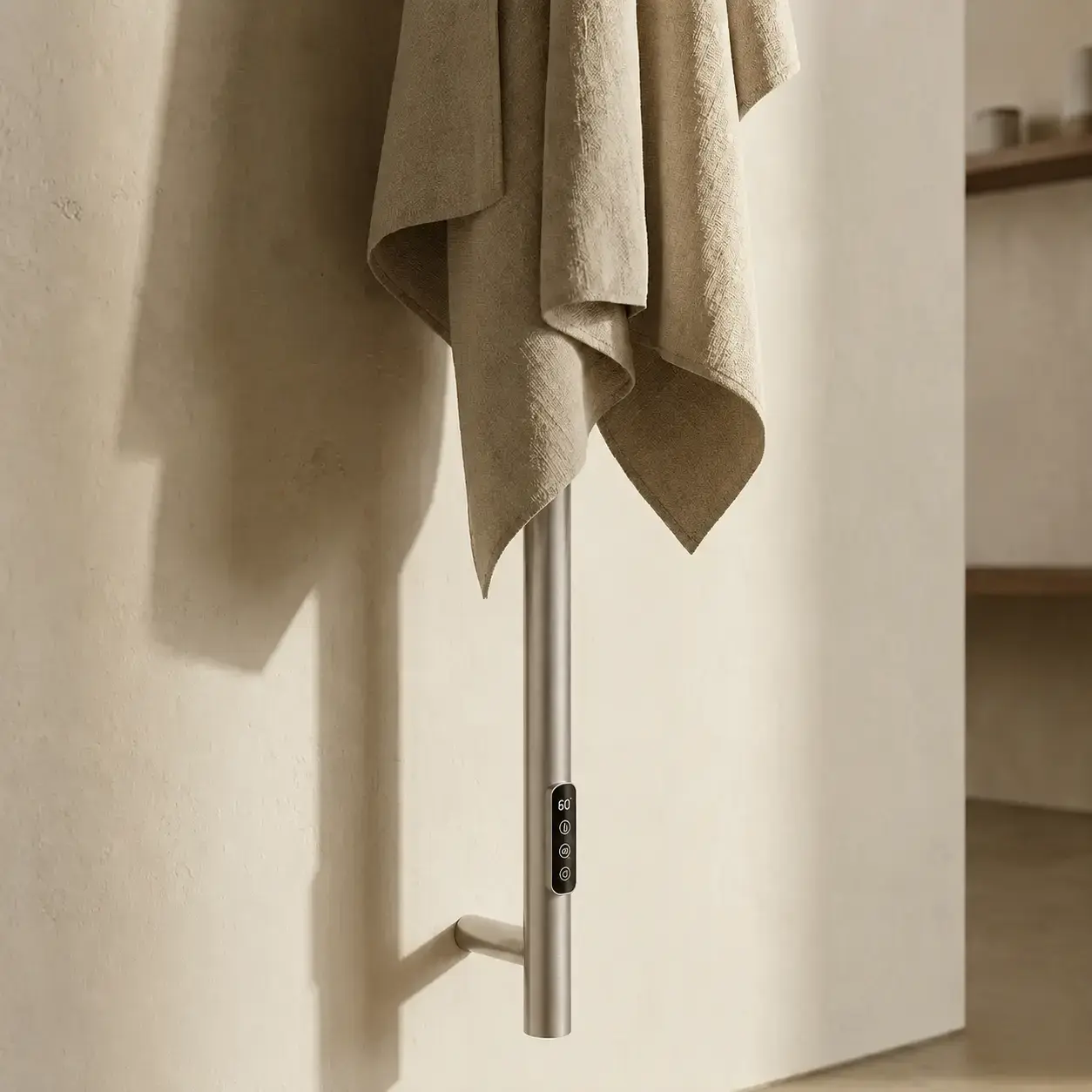 Chauffe serviette électrique 75W 145X32  Inox Brossé, Châtelet