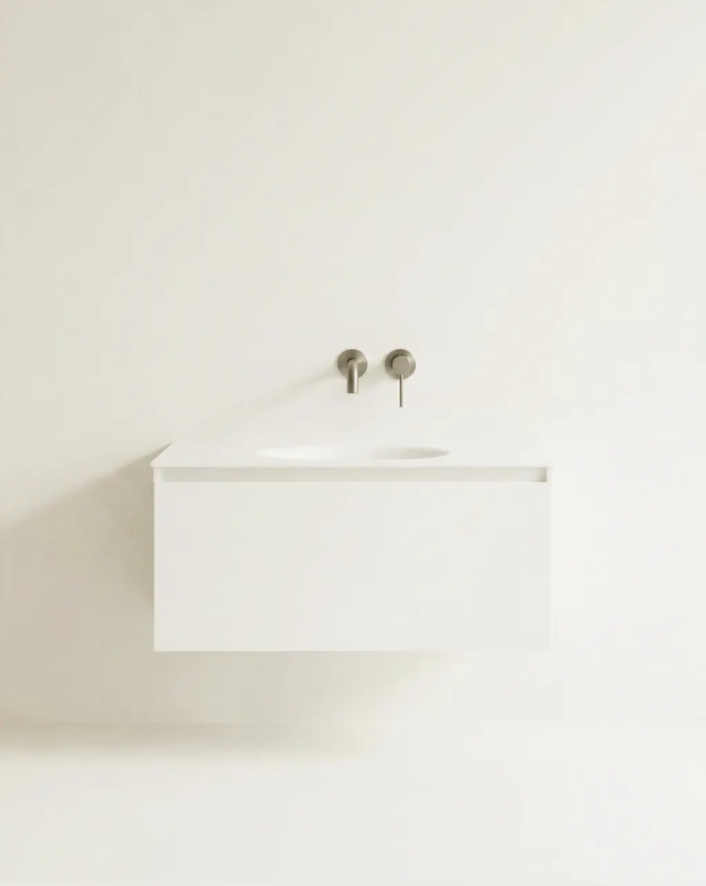 Meuble laque, 80cm avec plan vasque intégrée, Belle ile 