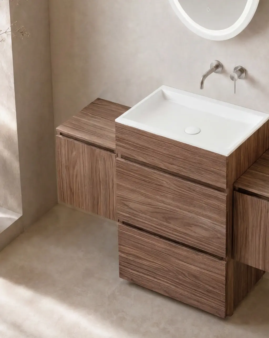 Meuble complémentaire suspendu bois chêne, 40cm , Léman