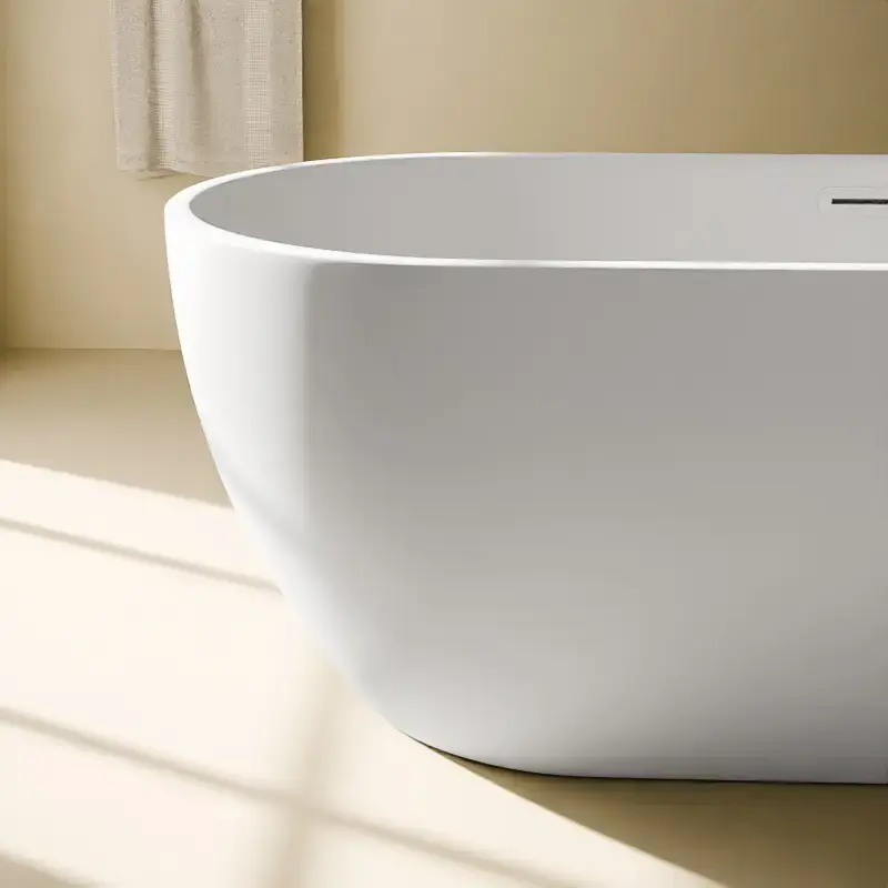 Baignoire îlot ovale, 140 à 170cm, Blanc Mat, Calipso
