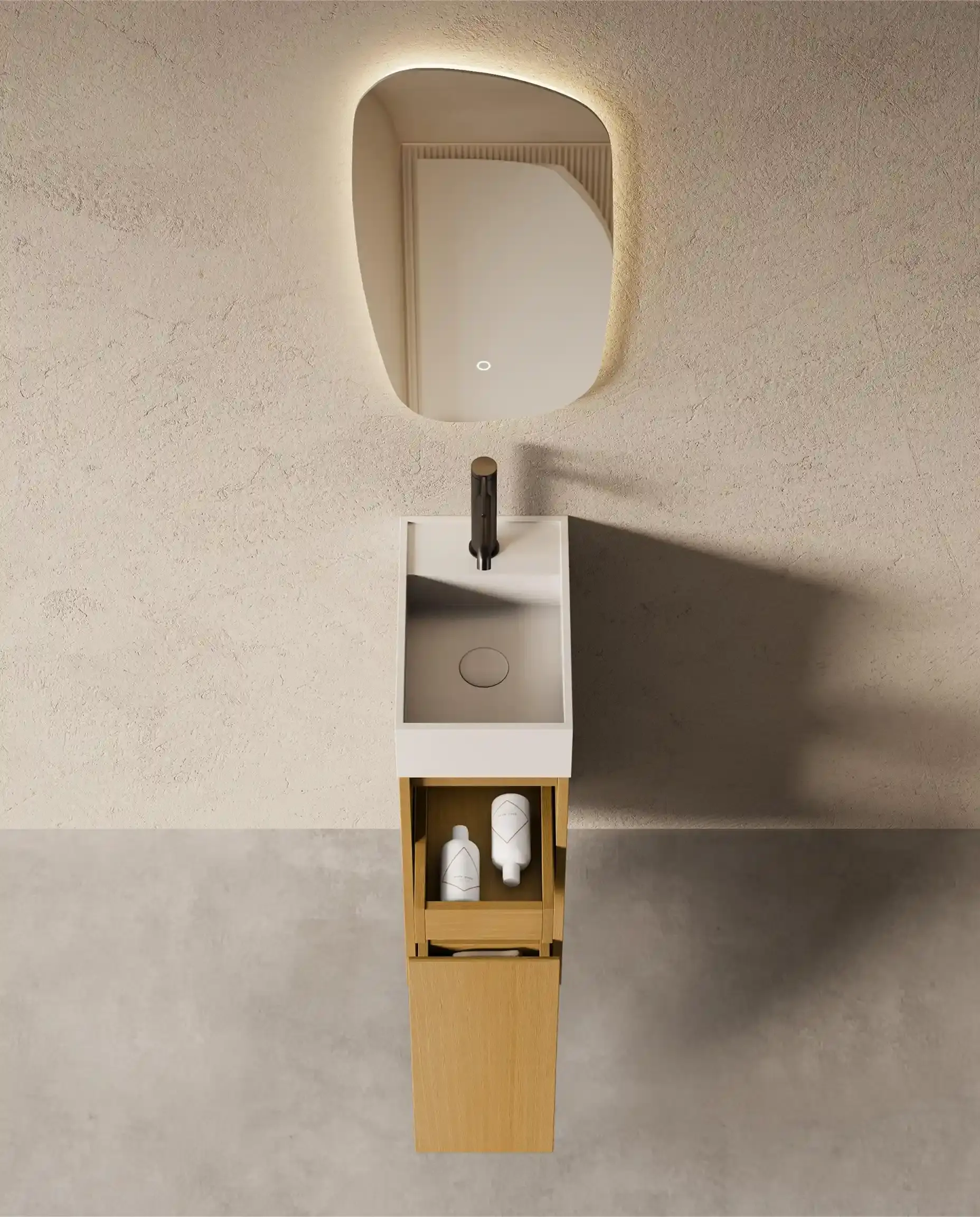 Lave-mains suspendu, Chêne Naturel, Aude