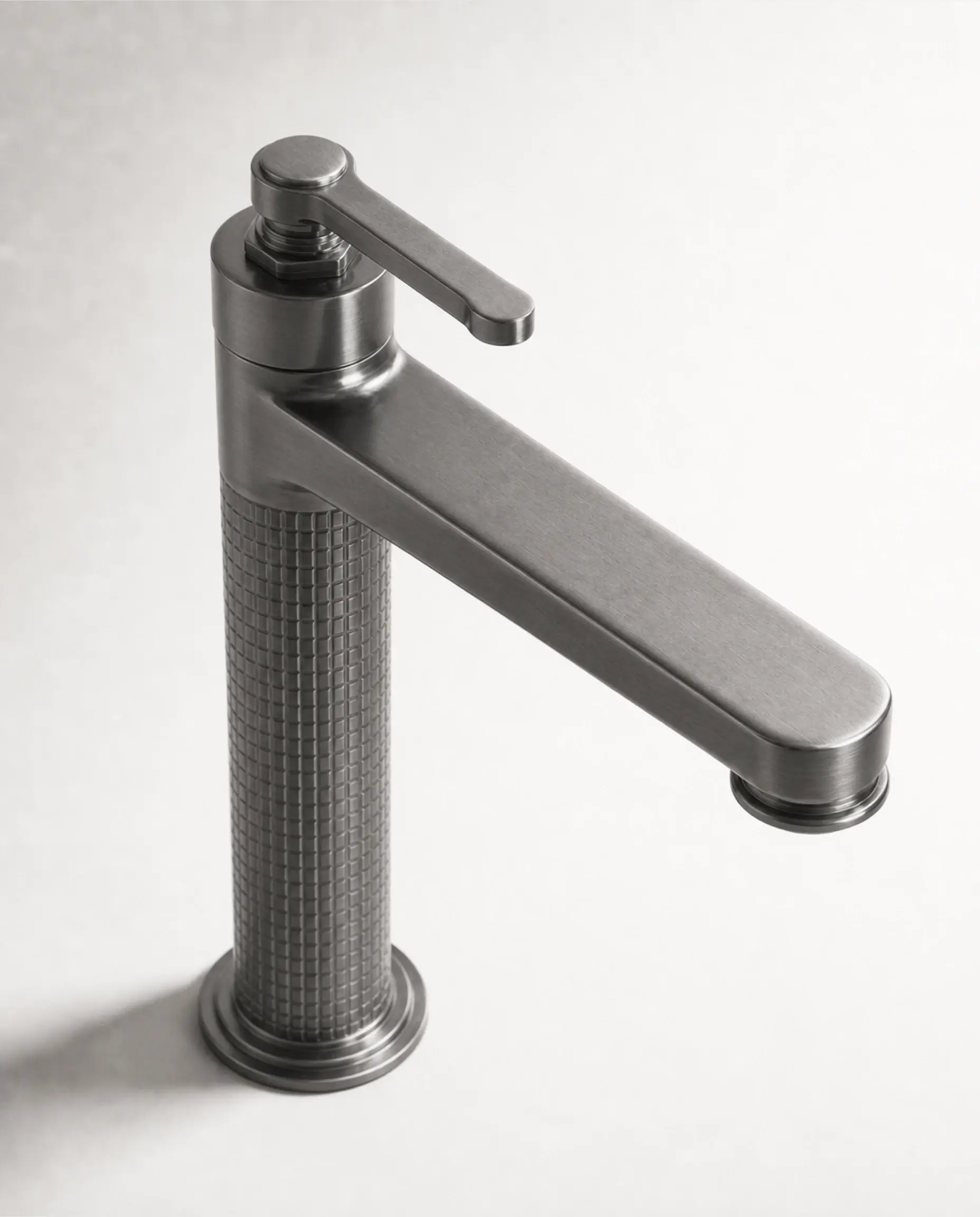 Mitigeur lavabo surélevé cannelé, gun métal, César 1   