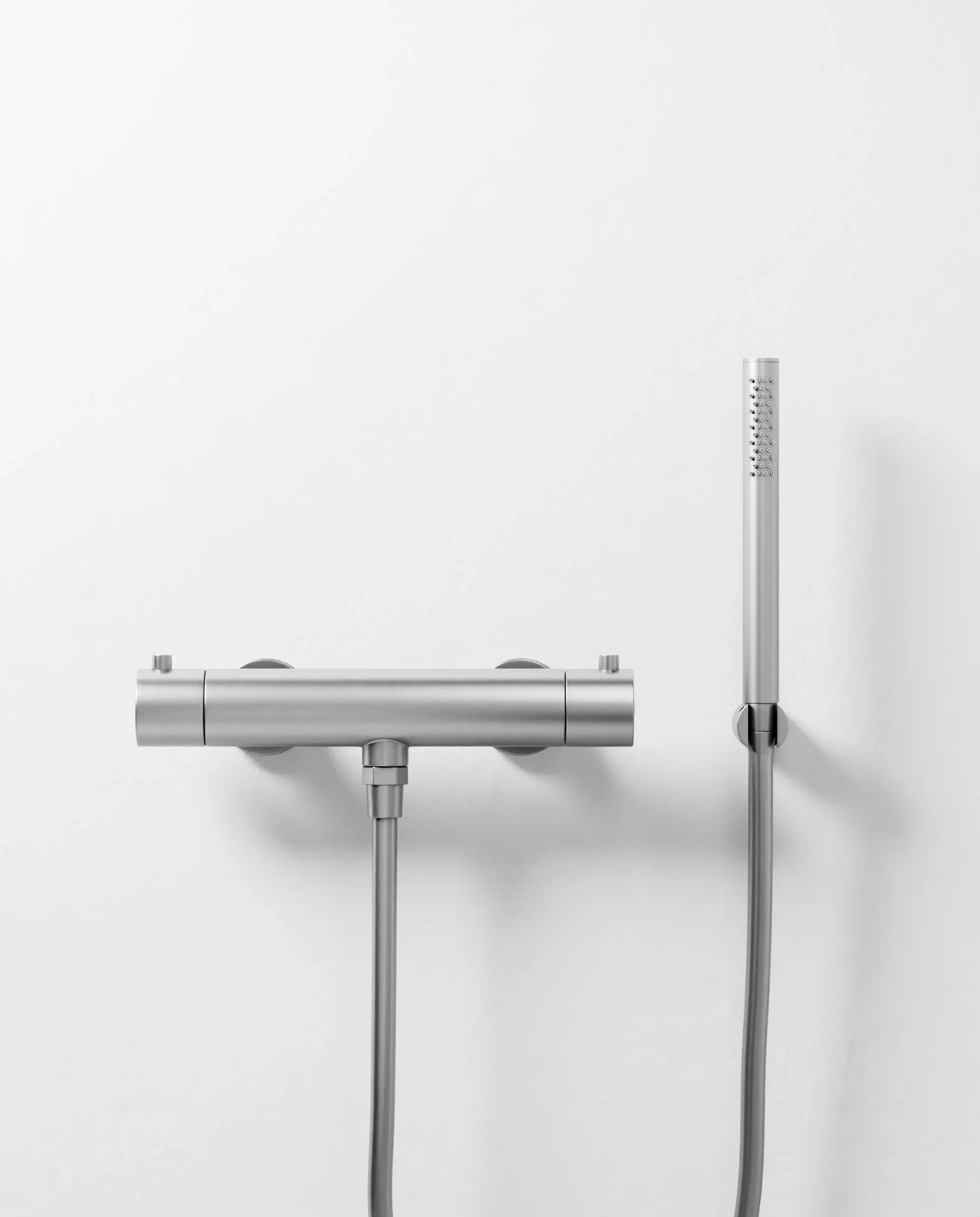 Mitigeur Thermostatique Inox Brossé avec Douchette tube  et support