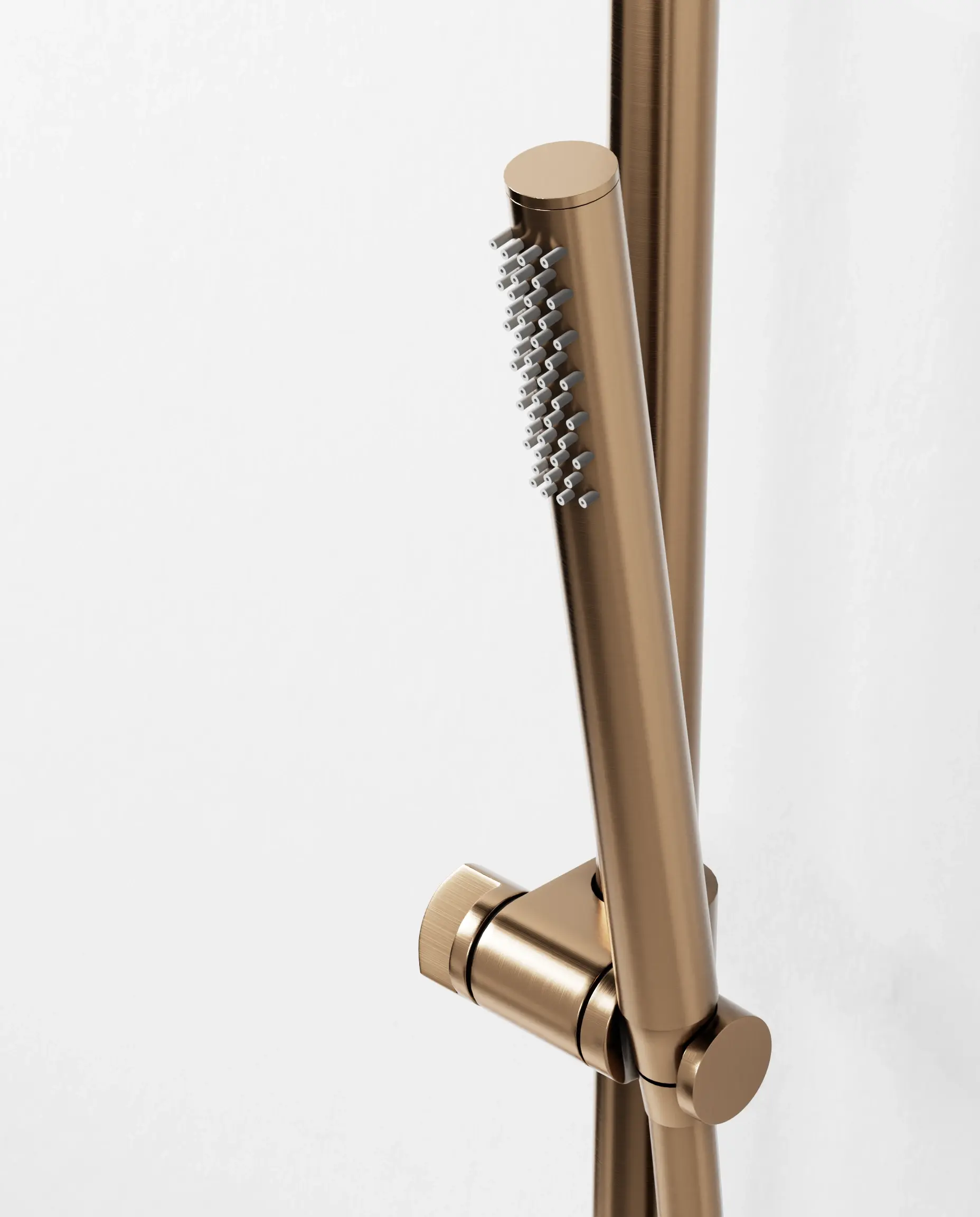 Mitigeur douche externe, avec barre, douchette tube, Doré rose brossé, Chatelet