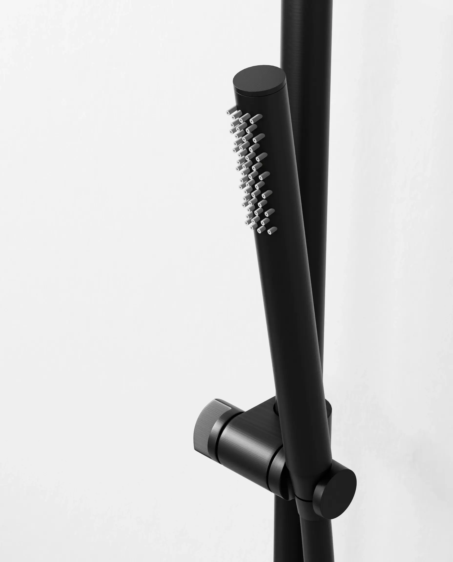 Mitigeur douche externe, barre et douchette tube, Noir brossé, Chatelet