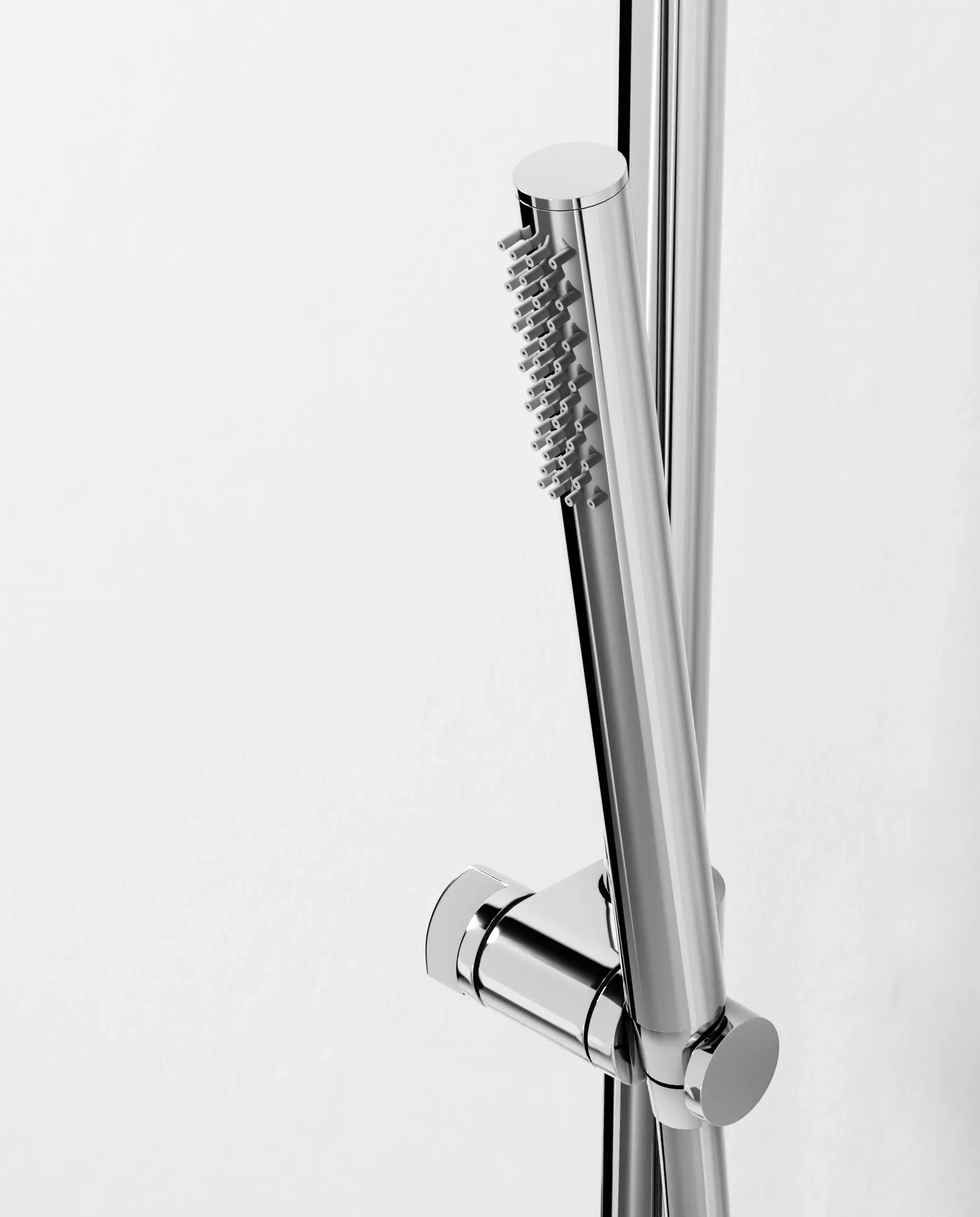 Robinet mitigeur thermostatique de douche, avec barre, douchette tube, chromé, Chatelet