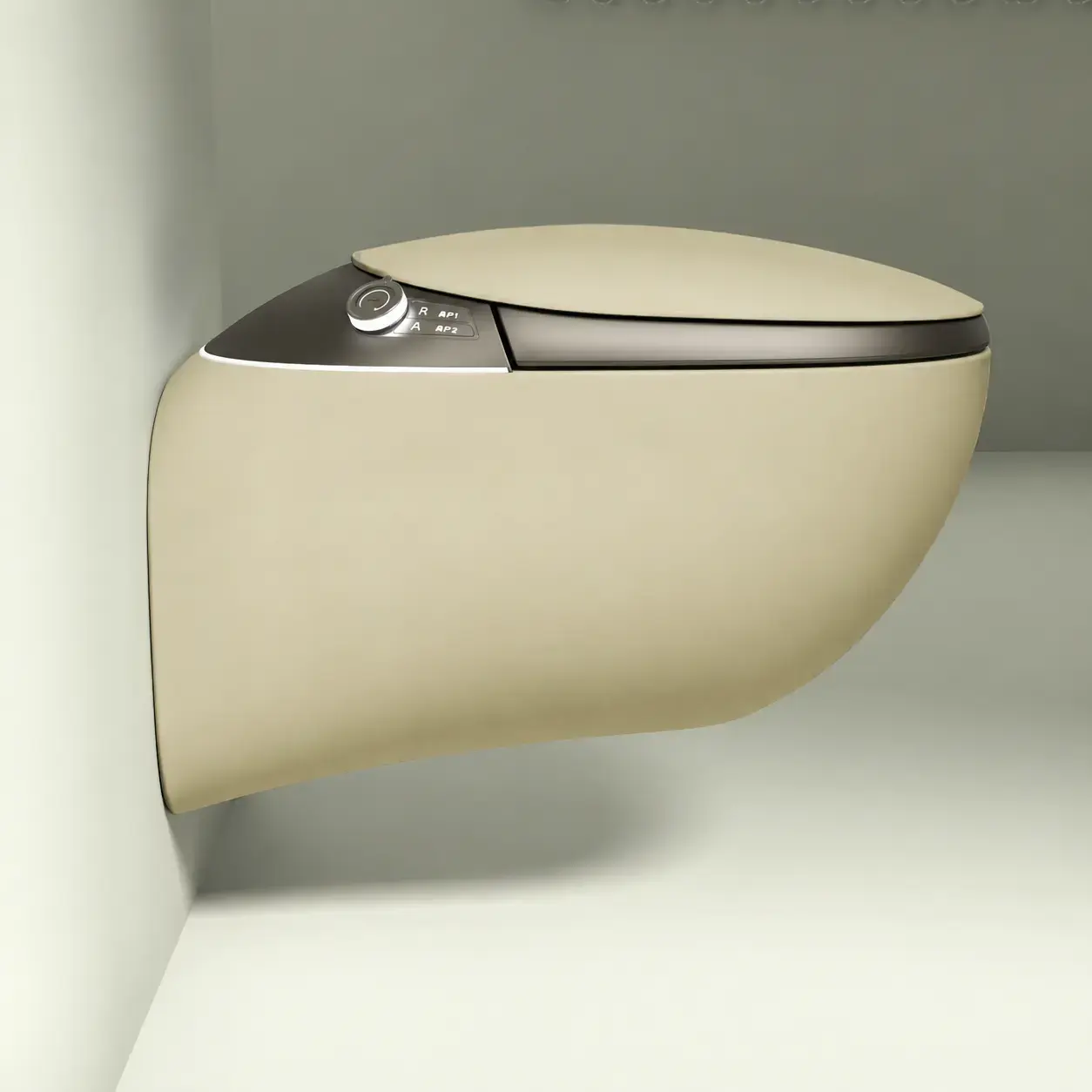 WC suspendu japonais kaki, avec bâti support, Safari