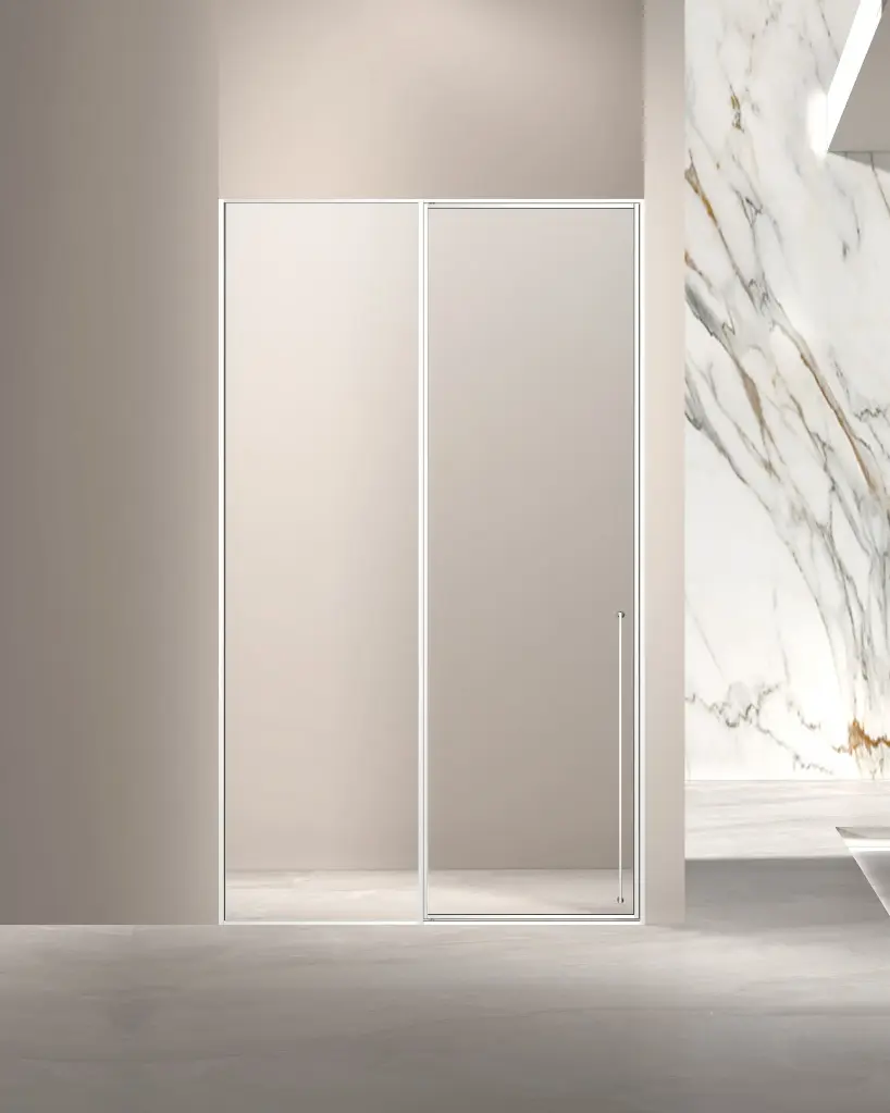 Porte pivotante + fixe chrome.webp