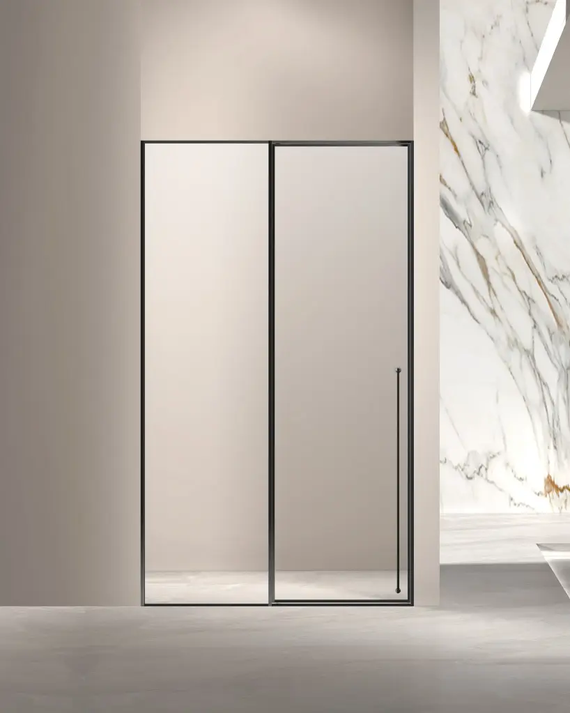 Porte pivotante + fixe noire.webp