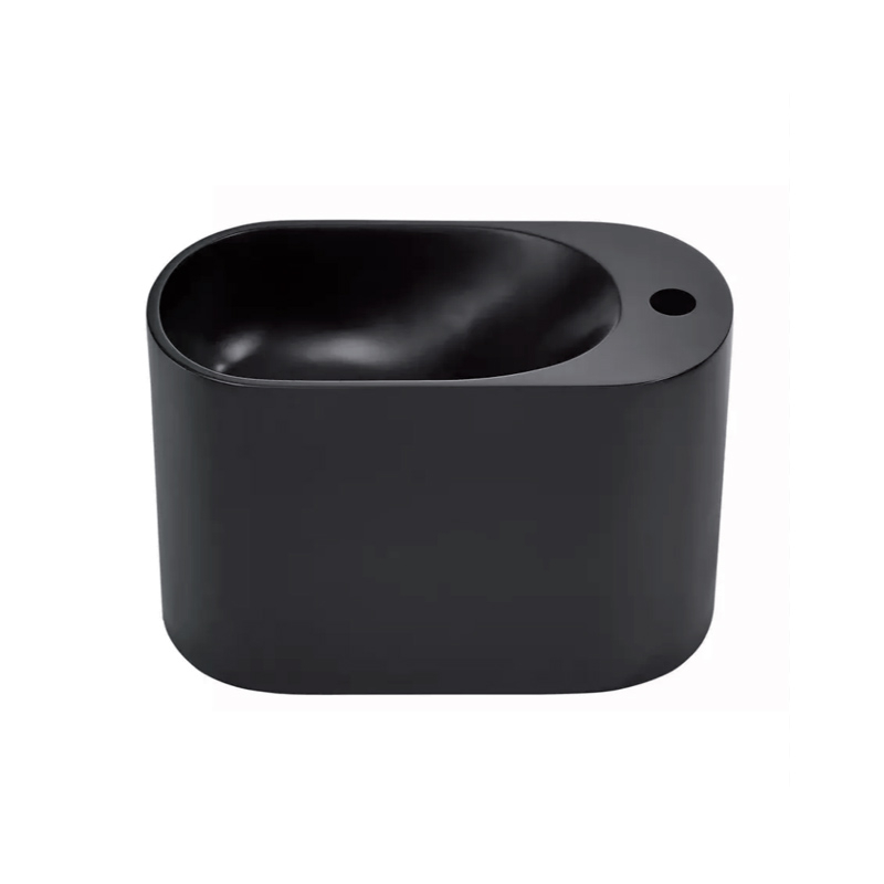 Lave-mains 43 x 22 cm avec percement, noir mat, Ovalo
